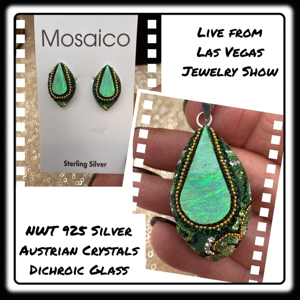 NWT Mosaico Austrian Crystal pendant necklace & earrings 💕💕 new line! 💕💕